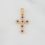 Dije Cruz Tupida 1.95g / 3/4 in Oro Rosa 18K