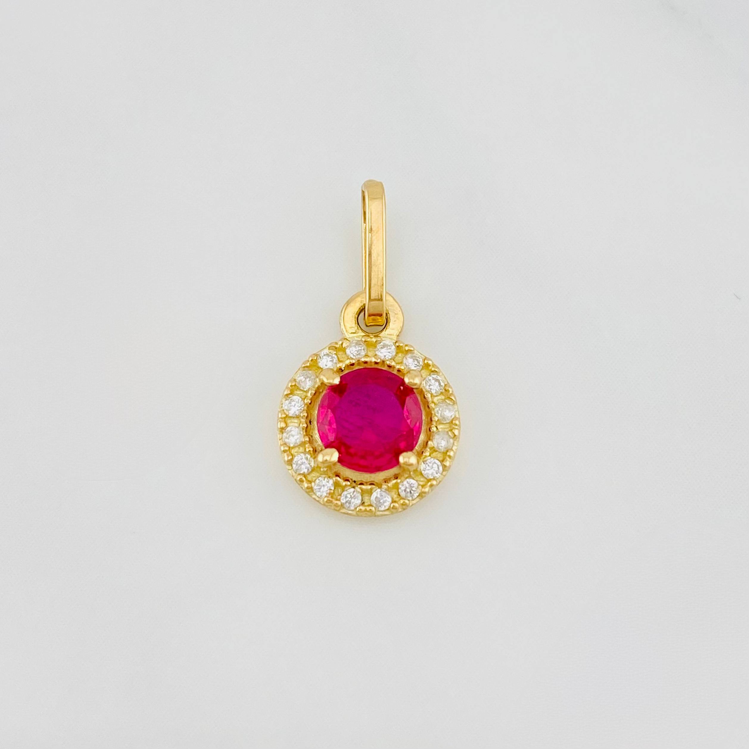Dije Halo Circulo 1.15g / 1/2 in Oro Amarillo 18K