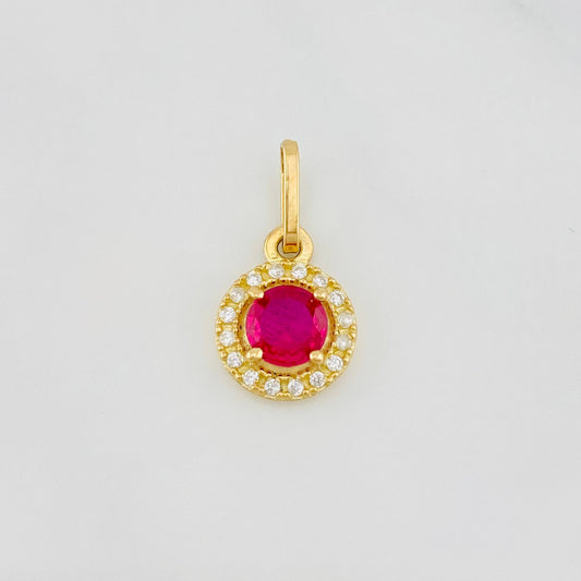 Pendant Halo Circle 1.15g / 1/2 in 18K Yellow Gold