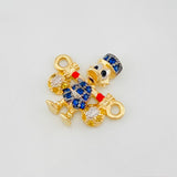 Charm Duck Money Bag 1.6g / 1/2 in Three Golds 18K