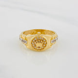 Anillo Corona 3.65g / T5 3/4 Dos Oros Amarillo Blanco 18K