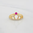 Anillo Corona 2g / T7 Dos Oros Amarillo Blanco 18K