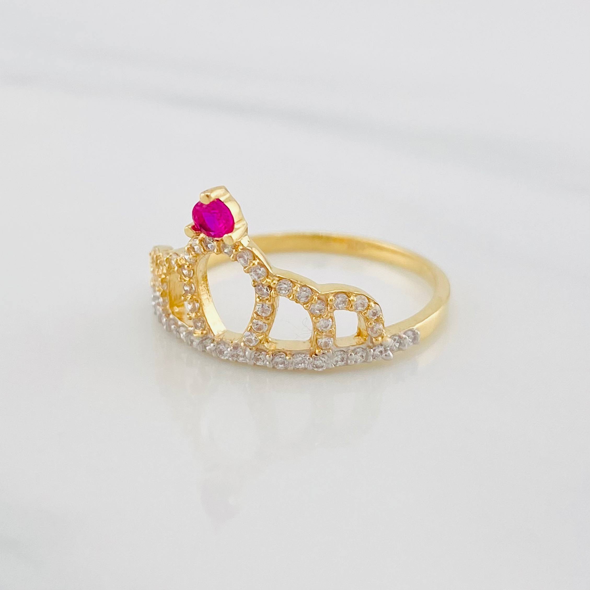 Anillo Corona 2g / T7 Dos Oros Amarillo Blanco 18K