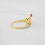 Anillo Corona 2g / T7 Dos Oros Amarillo Blanco 18K