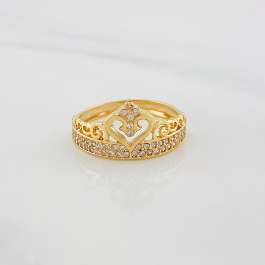 Crown Heart Ring 2.75g / T6 1/4 18K Yellow Gold