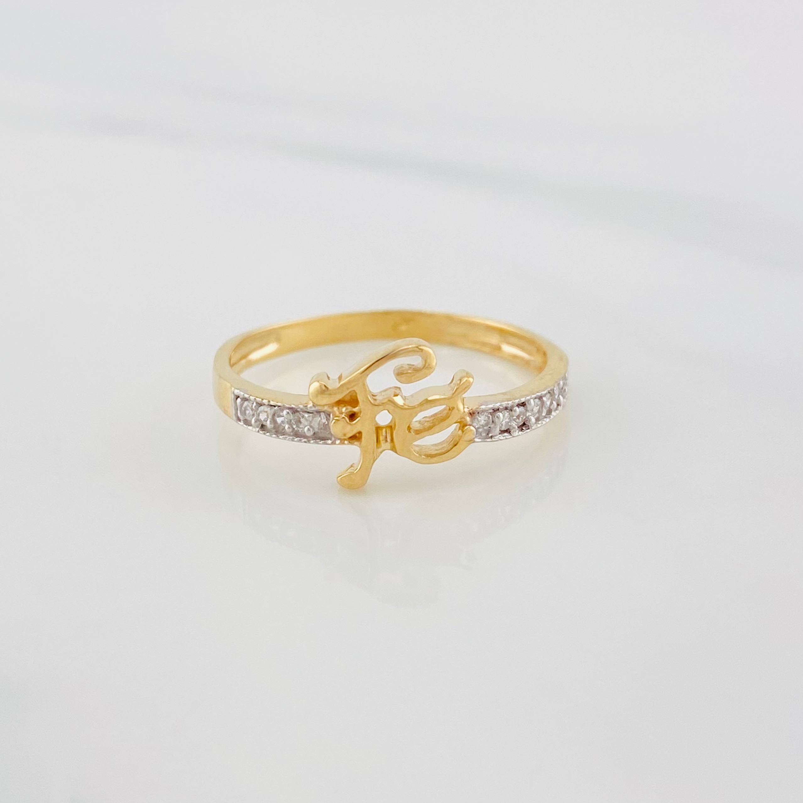 Anillo Fe 1.6g / T6 1/4 Dos Oros Amarillo Blanco 18K