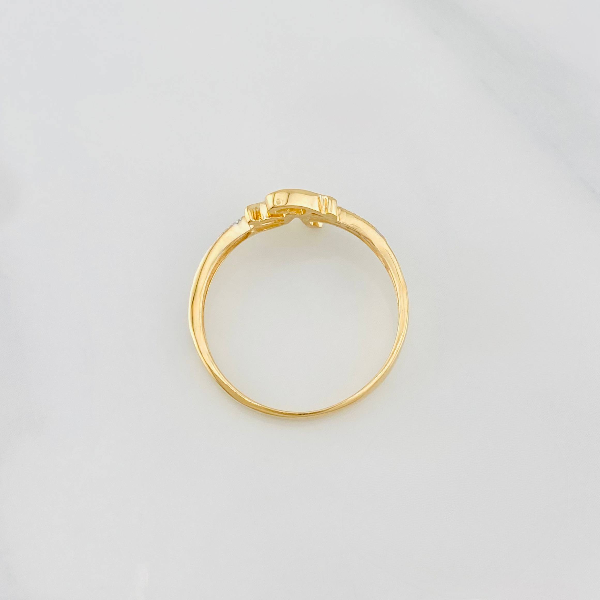 Anillo Fe 1.6g / T6 1/4 Dos Oros Amarillo Blanco 18K