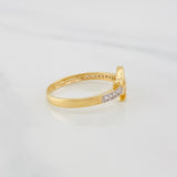 Anillo Fe 1.6g / T6 1/4 Dos Oros Amarillo Blanco 18K