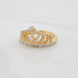 Anillo Corona 4.75g / T7 Dos Oros Amarillo Blanco 18K