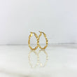 Hoop Earrings Nico 2.4gr / 2.4cm / Striped Twisted Yellow Gold