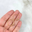 Hoop Earrings Hoop 1.3gr / 2cm / Beads Polished Three 18K Golds *
