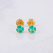 Four Claw Stud Earrings Emeralds 40pts 0.85g / in / 4.2mm Yellow Gold 18K