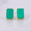 Topos Rectangulares Esmeraldas 6qts 3.2g / in / 10.9mm Oro Amarillo 18K