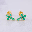 Topos Cruz Tupida Esmeraldas 50pts Diamantes 6pts 1.55g / in / 10.4mm Oro Amarillo 18K