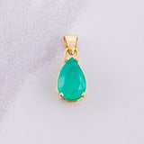 Pendant Tear Emerald 1.2qts 1.25g / 3/4 in 18K Yellow Gold