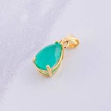 Pendant Tear Emerald 1.2qts 1.25g / 3/4 in 18K Yellow Gold
