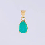 Pendant Tear Emerald 1.2qts 1.25g / 3/4 in 18K Yellow Gold