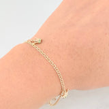 Crown Bracelet Emeralds 25pts 3.75g / 7 1/2 in / 2.3mm Yellow Gold 18K