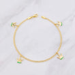 Crown Bracelet Emeralds 25pts 3.75g / 7 1/2 in / 2.3mm Yellow Gold 18K