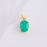 Dije Ovalo Esmeralda 1.5pts 1.4g / 1/2 in Oro Amarillo 18K