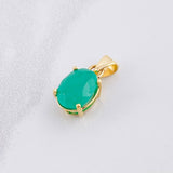 Dije Ovalo Esmeralda 1.5pts 1.4g / 1/2 in Oro Amarillo 18K