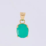 Dije Ovalo Esmeralda 1.5pts 1.4g / 1/2 in Oro Amarillo 18K