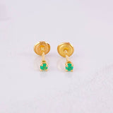 Topos Cuatro Garras Esmeraldas 17pts 0.7g / in / 2.2mm Oro Amarillo 18K