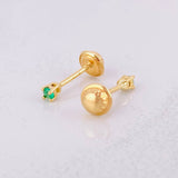 Topos Cuatro Garras Esmeraldas 17pts 0.7g / in / 2.2mm Oro Amarillo 18K