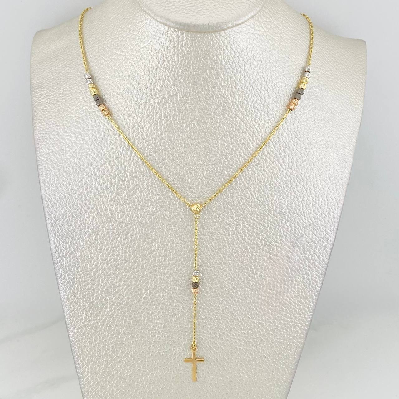 Rosario Cruz 4g / 16 in / 4mm Tres Oros 18K