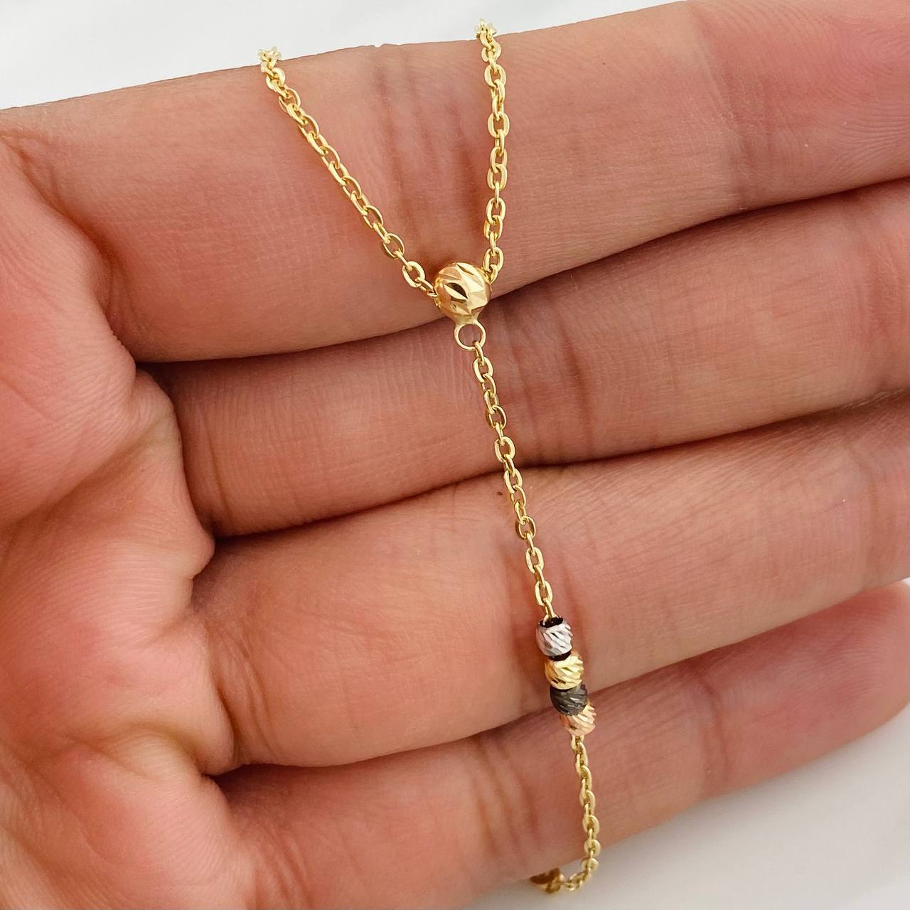 Rosario Cruz 4g / 16 in / 4mm Tres Oros 18K