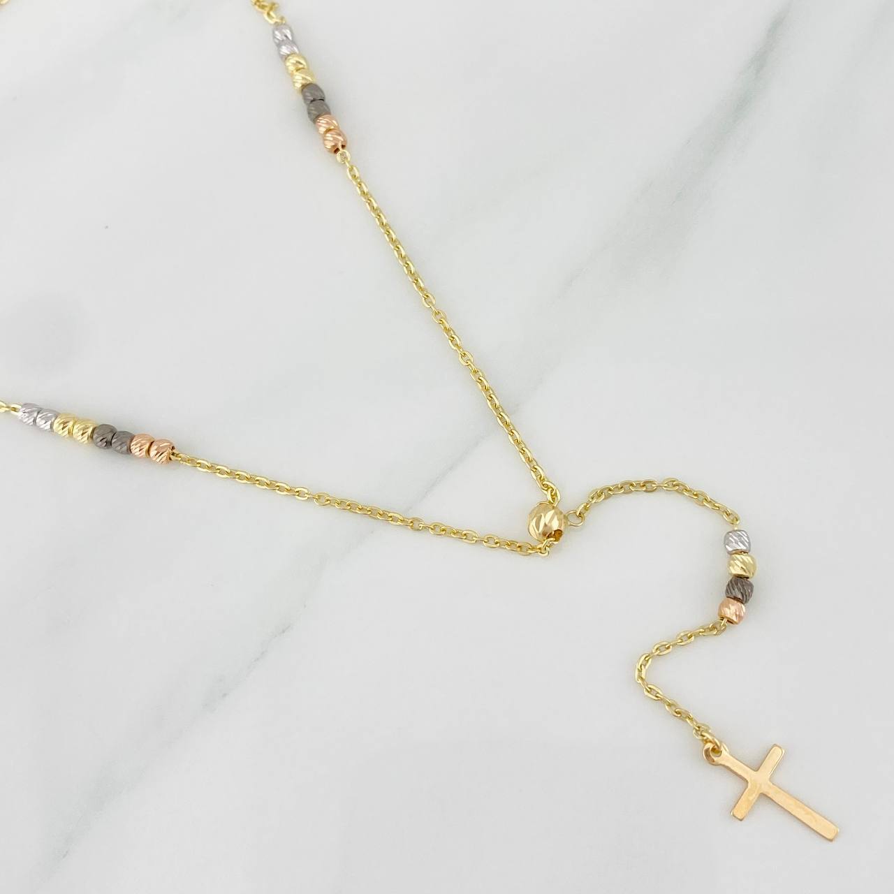 Rosario Cruz 4g / 16 in / 4mm Tres Oros 18K