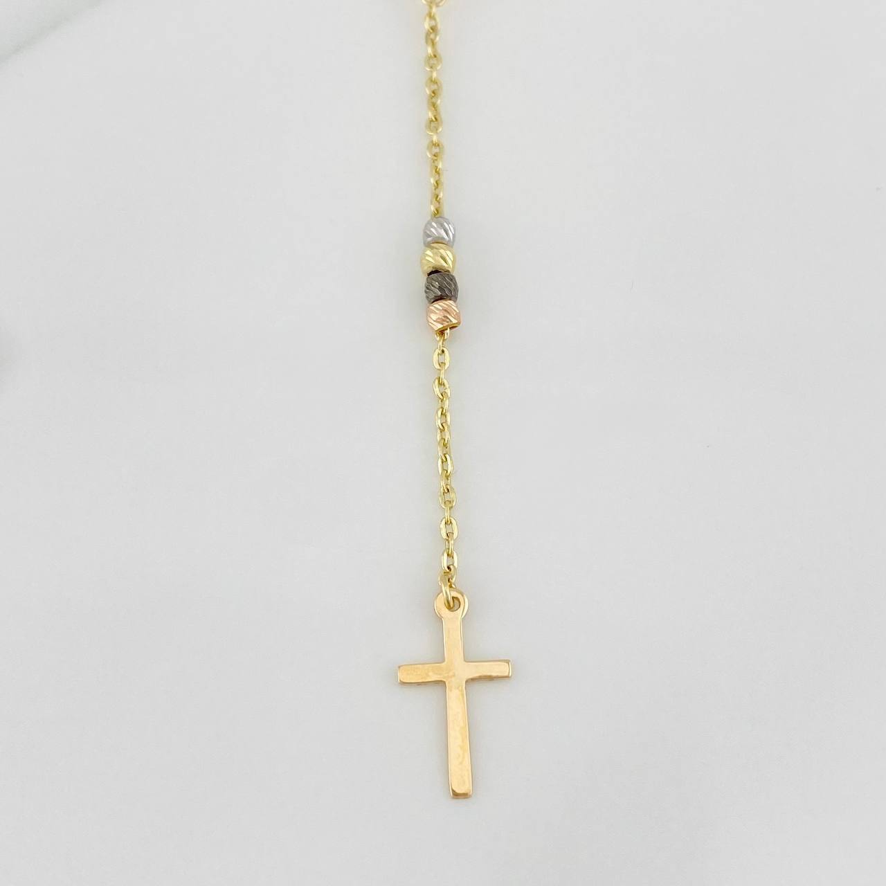 Rosario Cruz 4g / 16 in / 4mm Tres Oros 18K