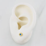 Stud Earrings Dense Eyes 0.65g / in / 4.6mm Yellow Gold 18K