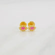 Stud Earrings Dense Eyes 0.65g / in / 4.6mm Yellow Gold 18K