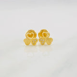Stud Earrings Clover 0.8g / in / 6mm Yellow Gold 18K