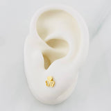 Stud Earrings Clover 0.8g / in / 6mm Yellow Gold 18K
