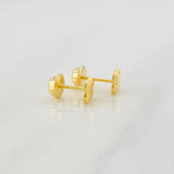 Stud Earrings Clover Diamond Cut 0.45g / in / 5.3mm Yellow Gold 18K