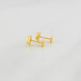 Stud Earrings Clover Diamond Cut 0.4g / in / 3mm Yellow Gold 18K