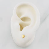 Stud Earrings Clover Diamond Cut 0.4g / in / 3mm Yellow Gold 18K