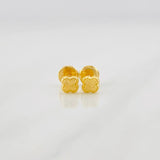 Diamond Cut Clover Stud Earrings 0.4g / in / 4.5mm Yellow Gold 18K