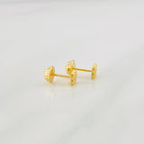 Diamond Cut Clover Stud Earrings 0.4g / in / 4.5mm Yellow Gold 18K