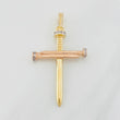 Nail Cross Pendant 6.05g / 2 1/4 in Three Golds 18K