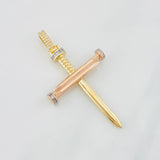 Nail Cross Pendant 6.05g / 2 1/4 in Three Golds 18K
