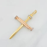 Nail Cross Pendant 6.05g / 2 1/4 in Three Golds 18K