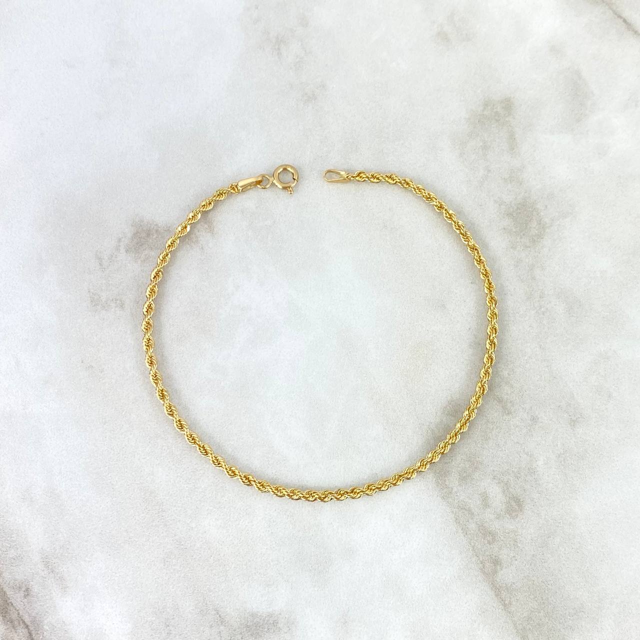 Rope Bracelet 1.3gr / 7 3/4 in / 2.15mm Yellow Gold +3 18K *