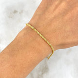 Rope Bracelet 1.3gr / 7 3/4 in / 2.15mm Yellow Gold +3 18K *