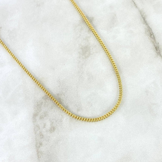 Cadena Franco 8.9gr / 23 1/2 in / 2.12mm Oro Amarillo +3 18K !