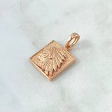 Pendant Indio Marco Cuadricular 4.15gr / 2.2cm / Textured Smooth Edge 18K Rose Gold ©
