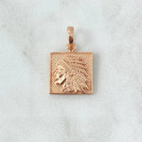 Pendant Indio Marco Cuadricular 4.15gr / 2.2cm / Textured Smooth Edge 18K Rose Gold ©