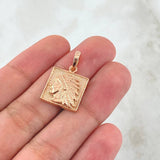 Pendant Indio Marco Cuadricular 4.15gr / 2.2cm / Textured Smooth Edge 18K Rose Gold ©